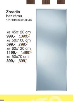 Zrcadlo bez rámu