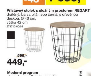 Přístavný stolek s úložným prostorem REGART