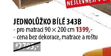 Jednolůžko bílé 343B