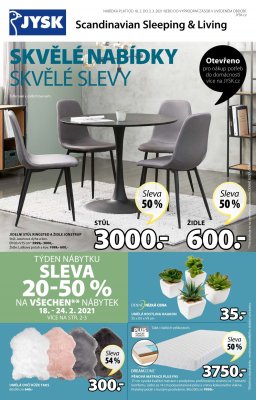 akční leták Jysk 18.2.2021-3.3.2021