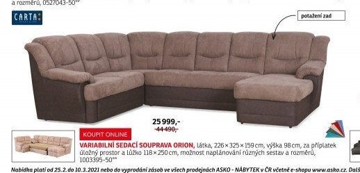 VARIABILNÍ SEDACÍ SOUPRAVA ORION