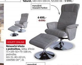 Relaxační křeslo s podnožkou