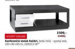 Konferenční stolek Kolibri, šedá/bílá