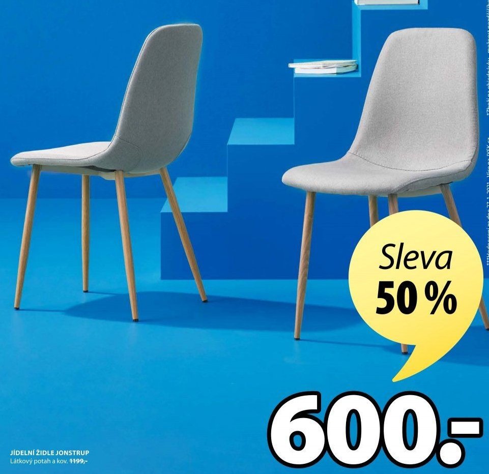 JÍDELNÍ ŽIDLE JONSTRUP Látkový potah a kov