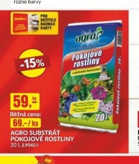 AGRO SUBSTRÁT POKOJOVÉ ROSTLINY