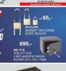 RV.ELIPS MOSAZNÝ VISACÍ ZÁMEK
