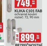KLIKA C101 FAB ochranné kování rozteč: 72, 90 mm