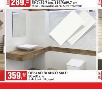 OBKLAD BLANCO MATE 30x60 cm