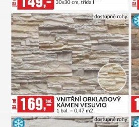 VNITŘNÍ OBKLADOVÝ KÁMEN VESUVIO 1 bal. = 0,47 m2