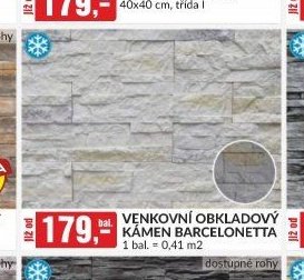 VENKOVNÍ OBKLADOVÝ KÁMEN BARCELONETTA 1 bal. = 0,41 m2