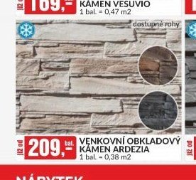 VENKOVNÍ OBKLADOVÝ KÁMEN ARDEZIA 1 bal. = 0,38 m2