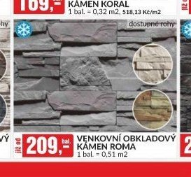VENKOVNÍ OBKLADOVÝ KÁMEN ROMA 1 bal. = 0,51 m2