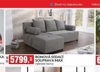 ROHOVÁ SEDACÍ SOUPRAVA MAX vybrané barvy