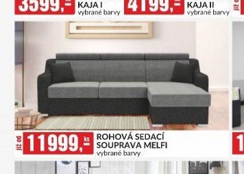 ROHOVÁ SEDACÍ SOUPRAVA MELFI vybrané barvy