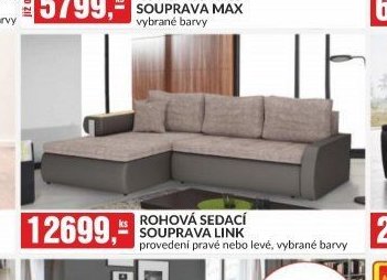 ROHOVÁ SEDACÍ SOUPRAVA LINK provedení pravé nebo levé, vybrané barvy
