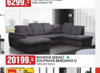 ROHOVÁ SEDACÍ SOUPRAVA BERGAMO U vybrané barvy