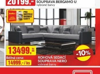 ROHOVÁ SEDACÍ SOUPRAVA NERO vybrané barvy
