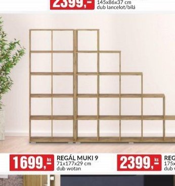 REGÁL MUKI 9 71x177x29 cm dub wotan