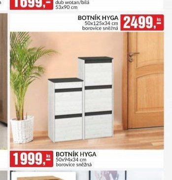 BOTNÍK HYGA 50x125x34 cm borovice sněžná