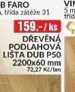 DŘEVĚNÁ PODLAHOVÁ LIŠTA DUB P50