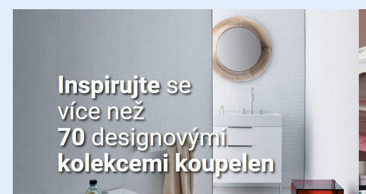 Inspirujte se více než 70 designovými kolekcemi koupelen