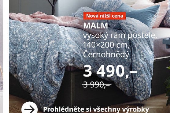 MALM vysoký rám postele