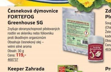 Česneková dýmovnice FORTEFOG Greenhouse SG
