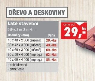 Latě stavební