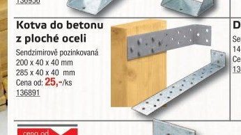 Kotva do betonu z ploché oceli