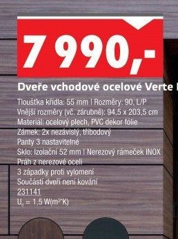 Dveře vchodové ocelové Verte II
