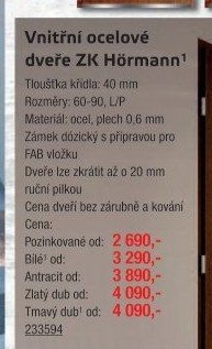 Vnitřní ocelové dveře ZK Hörmann