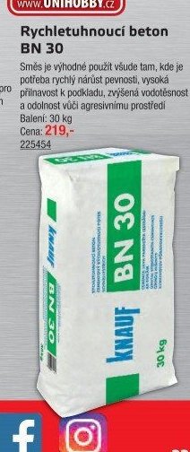 Rychletuhnoucí beton BN 30