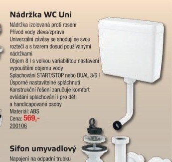 Nádržka WC Uni