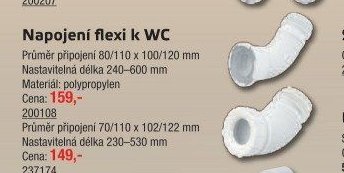Napojení flexi k WC
