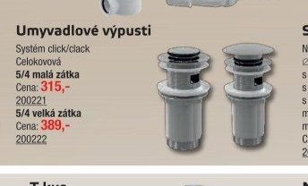 Umyvadlové výpusti