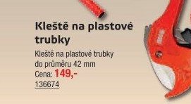 Kleště na plastové trubky