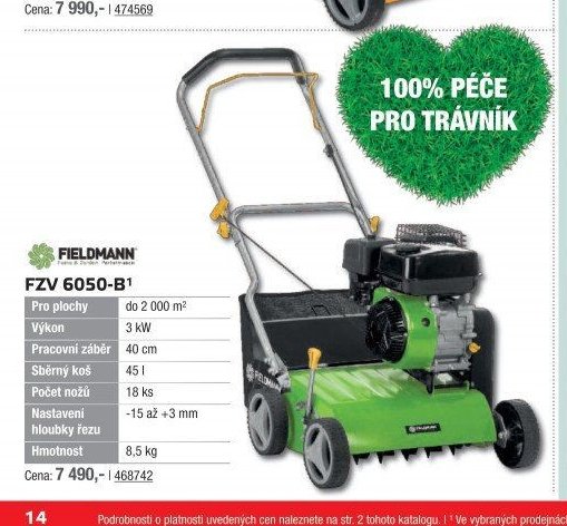 Elektrický vertikutátor Fieldmann FZV 6050-B1
