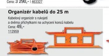 Organizér kabelů do 25 m