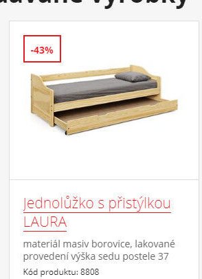 Jednolůžko s přistýlkou LAURA