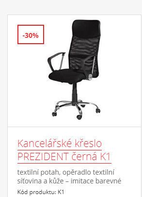 Kancelářské křeslo PREZIDENT černá K1