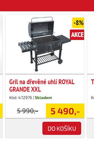 Gril na dřevěné uhlí ROYAL GRANDE XXL
