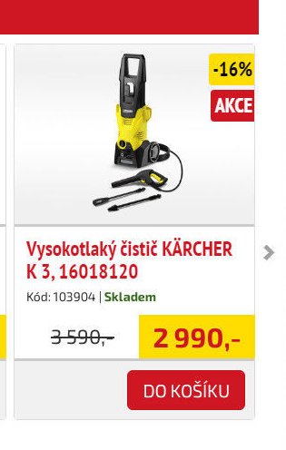 Vysokotlaký čistič KÄRCHER K 3, 16018120