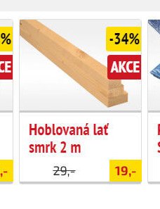 Hoblovaná lať smrk 2 m