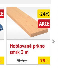 Hoblované prkno smrk 3 m