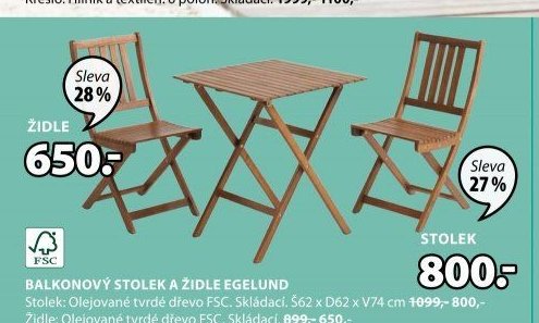 Balkonový stolek a židle Egelund