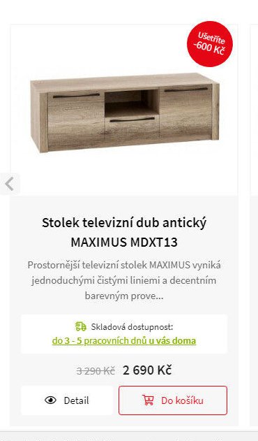 Stolek televizní dub antický MAXIMUS MDXT13