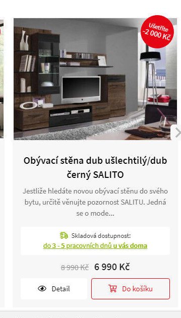 Obývací stěna dub ušlechtilý/dub černý SALITO