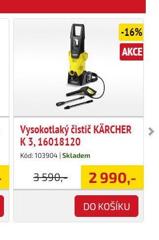 Vysokotlaký čistič KÄRCHER K 3, 16018120