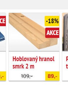 Hoblovaný hranol smrk 2 m
