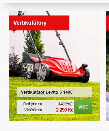 Vertikutátor Levita S 1400